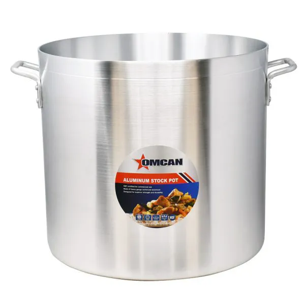 Omcan USA 43373 Stock Pot - 60 Qt, 16-1/2" Dia x 17-1/2" Deep, Dual Handles, Aluminum, NSF