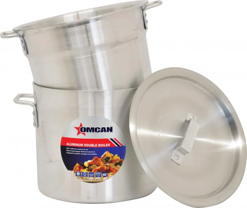 Omcan USA 43438 Double Boiler Pot, 8-Qt Aluminum, Commercial Cookware for Precise Control