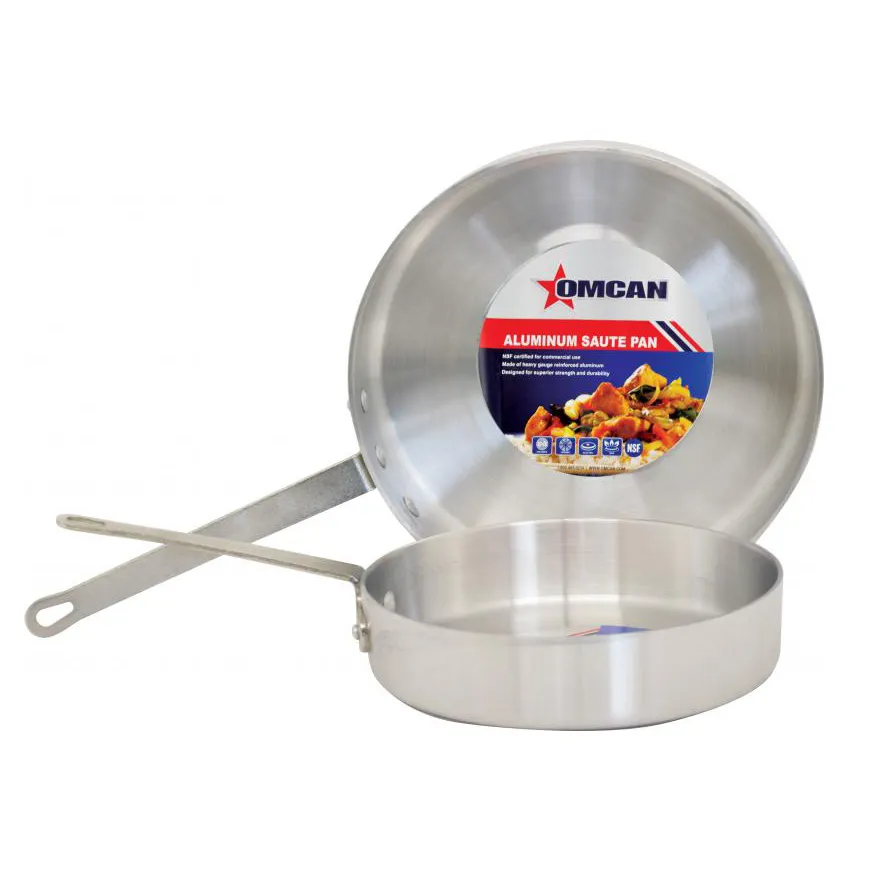 Omcan USA 43444 Saute Pan, 7.55‑Qt 14" X 3" Aluminum, Riveted Handle, NSF