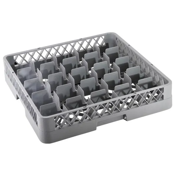 Omcan USA 43502 Dishwasher Glass Rack, 19.7"H x 19.7"W x 4"D, 25 Compartments, Commercial Dishwasher Storage