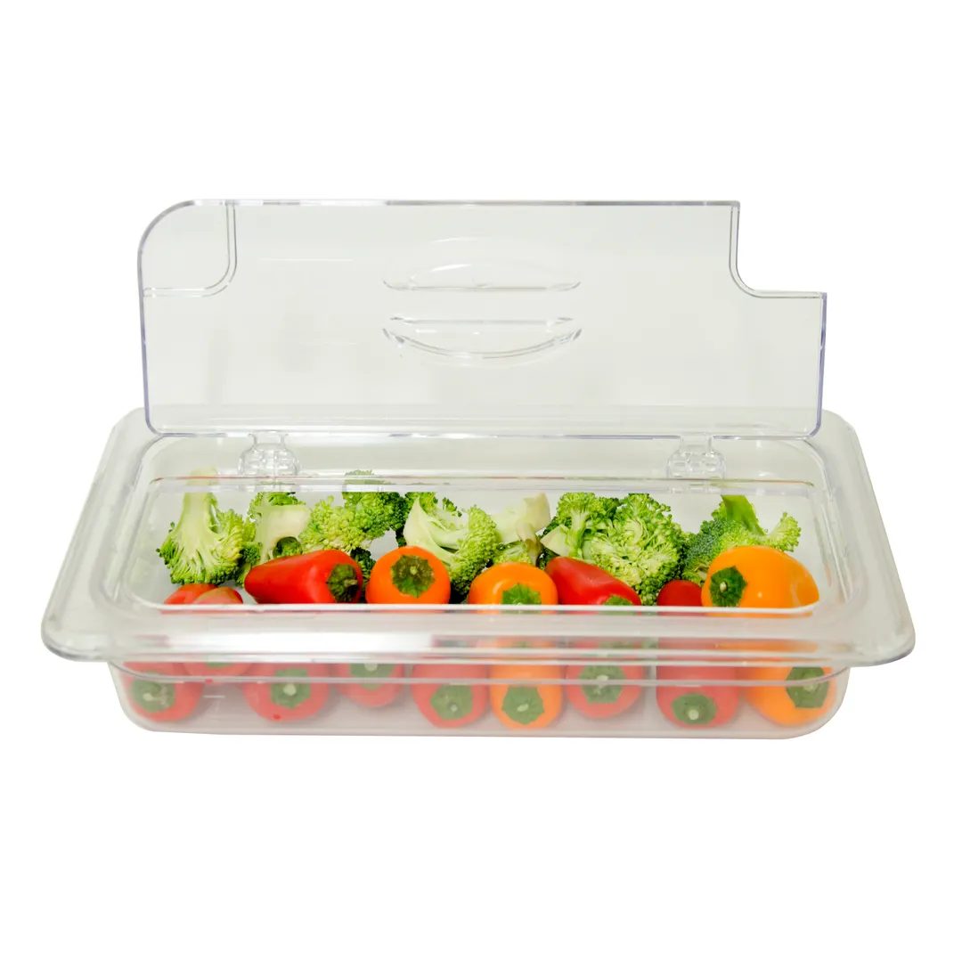 Omcan USA 43640 Flip N Lid – 1/3‑Size Polycarbonate Pan Cover, Spoon‑Notched, NSF