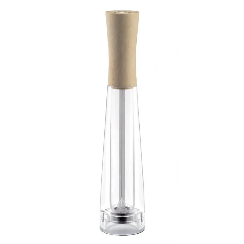 Omcan USA 43701 - Tosca Salt Mill, 10" Tall, Wood & Acrylic, 20‑Year Guarantee, Made in Italy