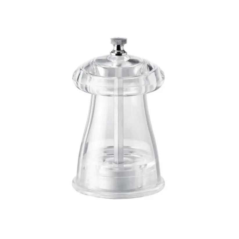 Omcan USA 43703 Salt Mill – 4” Crystal Acrylic Conic Grinder, Tempered Steel, 20-Year Guarantee, Italy