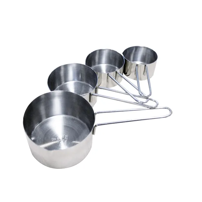Omcan USA 44450 Measuring Cup Set, 4-Piece Stainless Steel 1/4, 1/3, 1/2, 1 Cup - Set