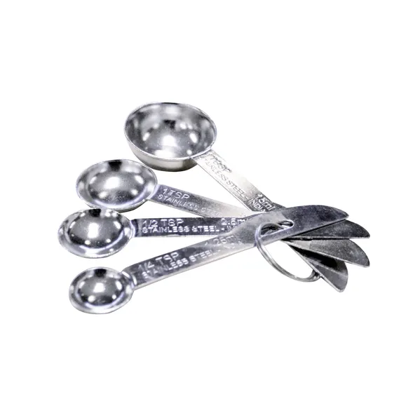 Omcan USA 44451 Measuring Spoon Set – 4‑Piece Stainless Steel, 1/4 Tsp, 1/2 Tsp, 1 Tsp, 1 Tbsp – Set