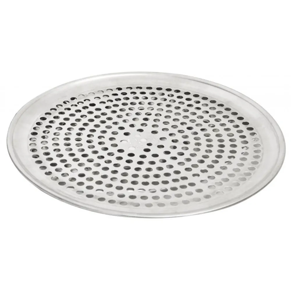 Omcan USA 44552 Pizza Pan - 14" Round Perforated Aluminum Tray, Even Heat Baking