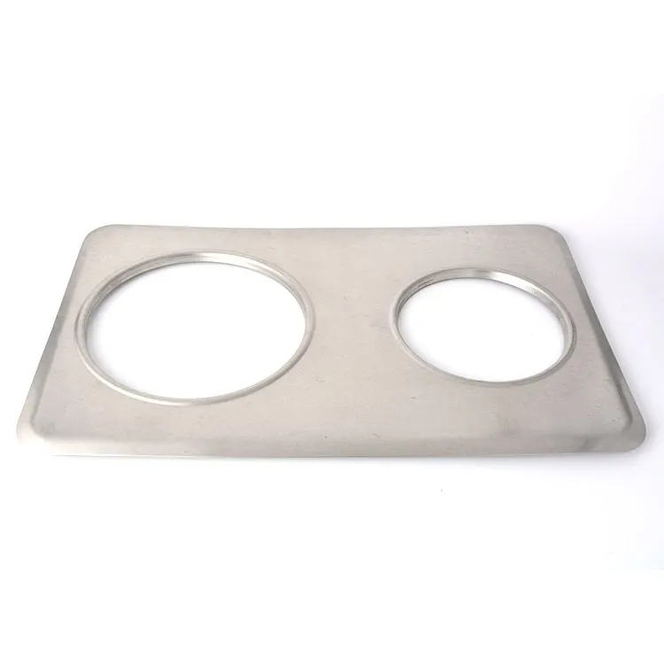 Omcan USA 44852 Adapter Plate- Steel 1-Hole 6-3/8" & 8-3/8" Dia., Fits 4- & 7-Qt Steam Table Pans