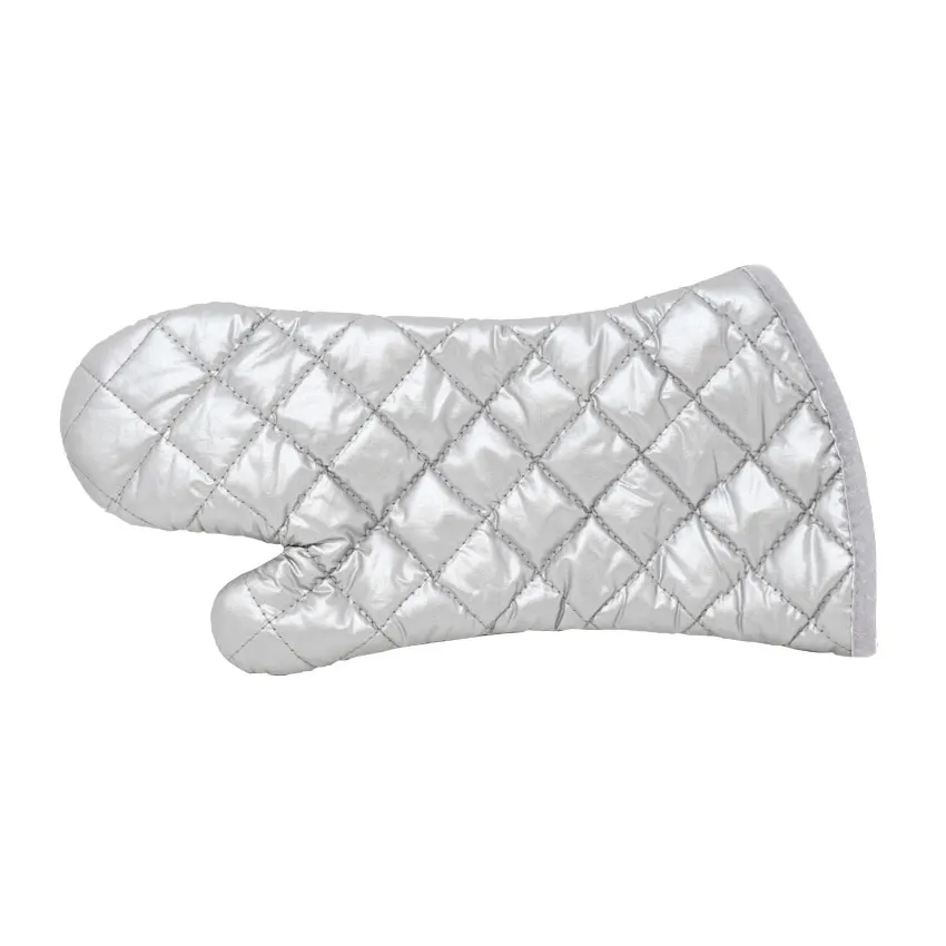 Omcan USA 46341 Oven Mitts, 13" Long Skull Design, Cotton, Silver Coated, Heat‑Resistant to 320°F
