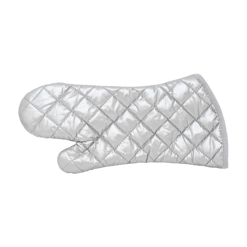 Omcan USA 46342 Oven Mitts - 15" Silver Coated Cotton Skull Design, Heat Resistant to 320°F