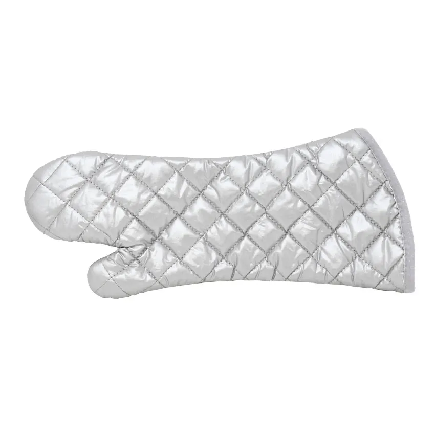 Omcan USA 46343 Oven Mitts, 17" Silver Coated Cotton Skull Design, Heat‑Resistant to 320°F
