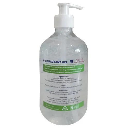 Omcan USA 46669 Hand Sanitizer Gel, 500 ml Clear Bottle, 75% Alcohol, Pump Dispensing