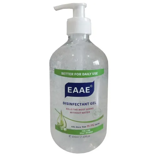 Omcan USA 46669 Hand Sanitizer Gel, 500 ml Clear Bottle, 75% Alcohol, Pump Dispensing