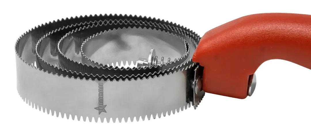 Omcan USA 47089 Spiral Fish Scaler, Stainless Steel Build, Red Handle, 6" Length, Commercial Grade