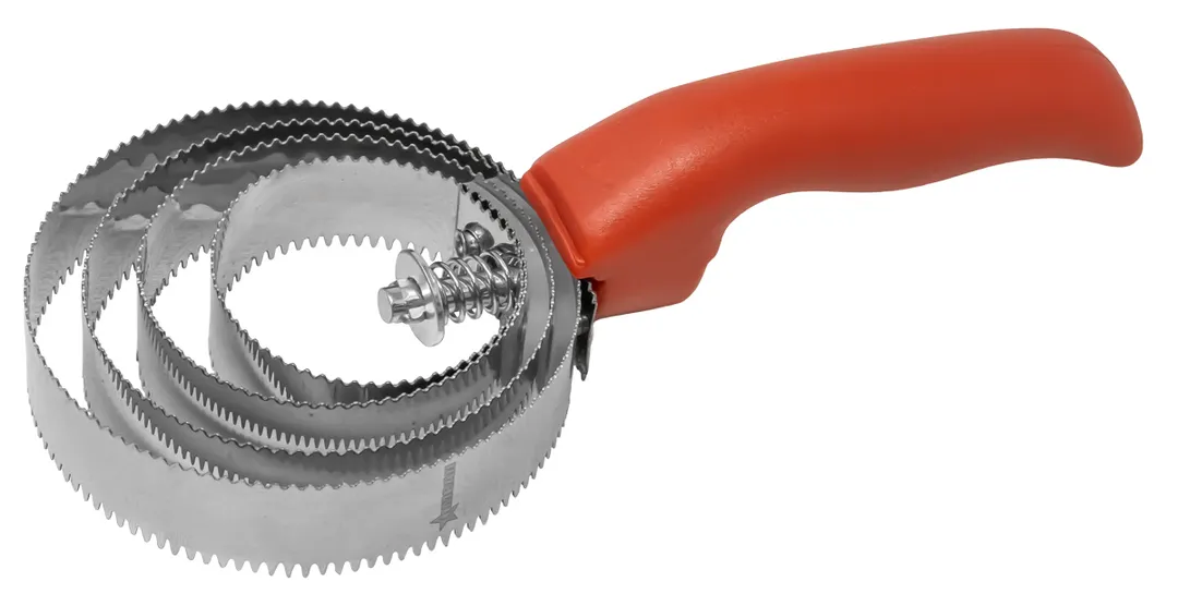 Omcan USA 47089 Spiral Fish Scaler, Stainless Steel Build, Red Handle, 6" Length, Commercial Grade