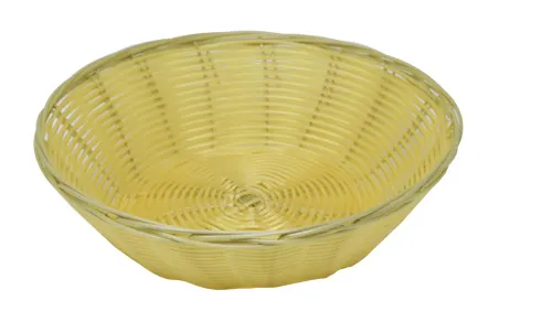 Omcan USA 47195 Natural Woven Food Display Basket, 9" Diameter x 2.75" Width, Round
