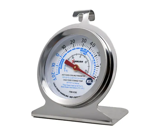 Omcan USA 47202 Refrigerator Thermometer, 2" Dial, -20°F To 70°F Range, Top Hook, NSF