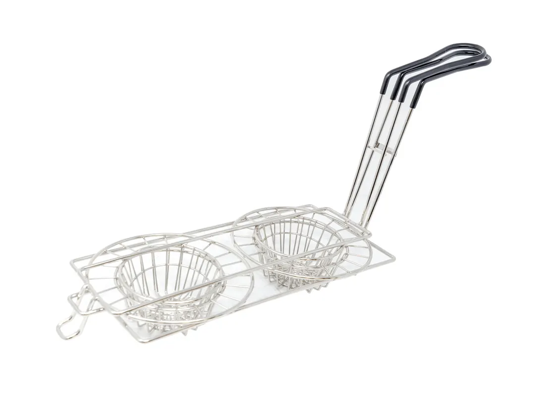 Omcan USA 47359 - 8" Double Taco Cup Fry Basket, Tortilla Warmer, Stainless Steel