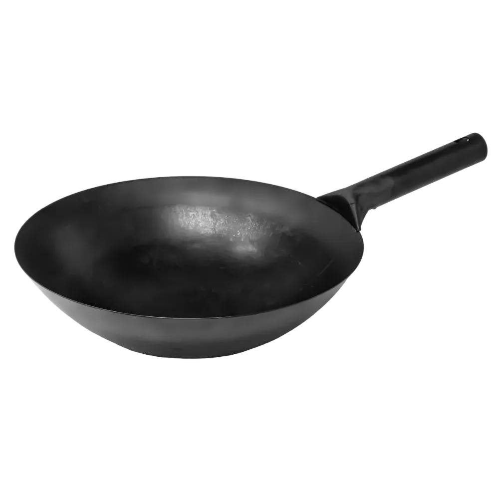 Omcan USA 47541 Mandarin Wok, 14" Diameter Cast Iron, Black, Welded Joint, Single Handle