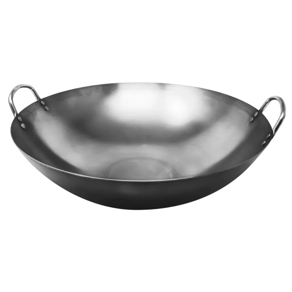 Omcan USA 47544 Mandarin Wok, 16" Diameter Iron, Double Ear Handles, Stir Fry Pan - 1 Each