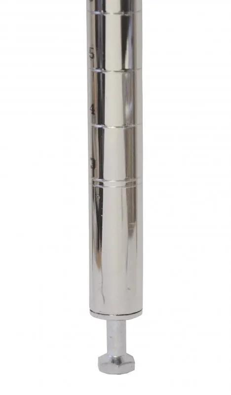 Omcan USA 47682 Omcan USA NSF 8" Stationary Wire Shelving Post, Chrome Finish, 9" Height, Leveler