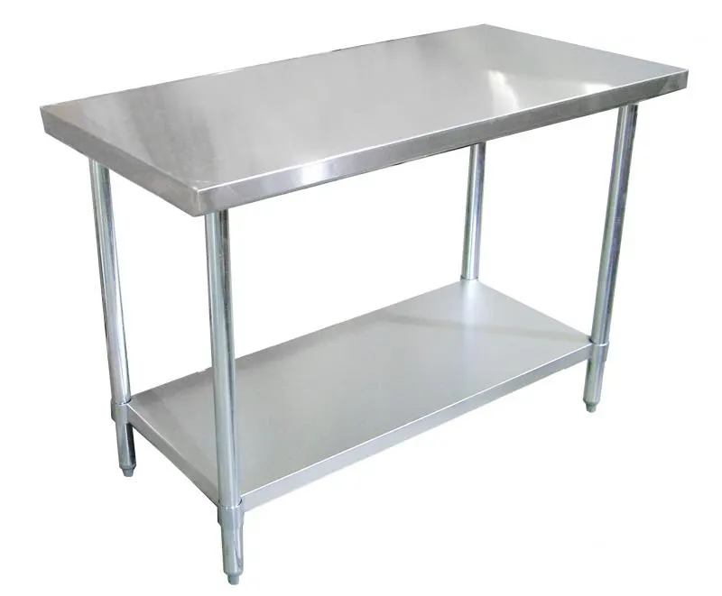 Omcan USA 47720 36" Open Base Work Table with Undershelf - Without Backsplash / 18 Gauge Top