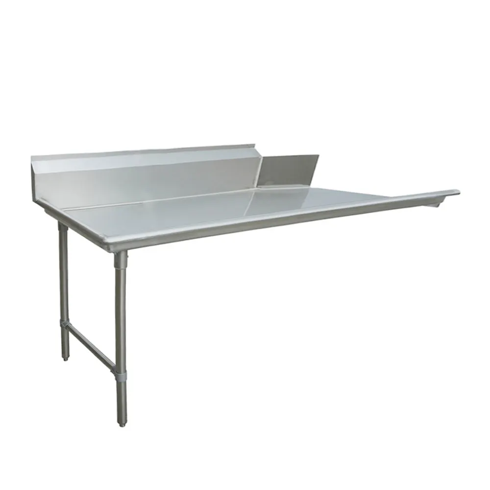 Omcan USA 47746 72" Steel Clean Straight Dishtable, 10" Splash Height - 18 Gauge S.Steel / Left‑Side