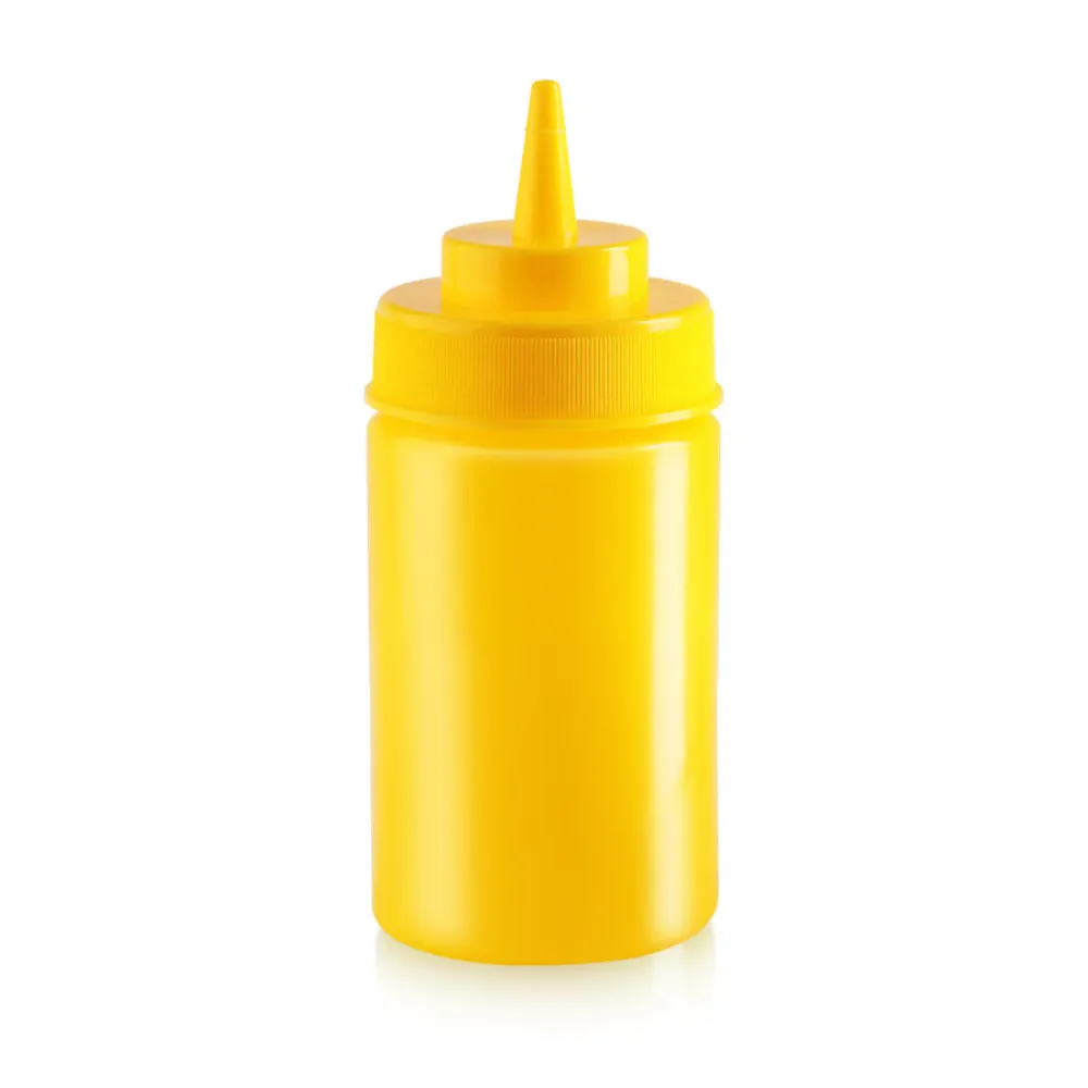 Omcan USA 48105 Squeeze Bottle, 12 oz Yellow Plastic, Wide‑Mouth Single Tip, Dishwasher Safe BPA‑Free