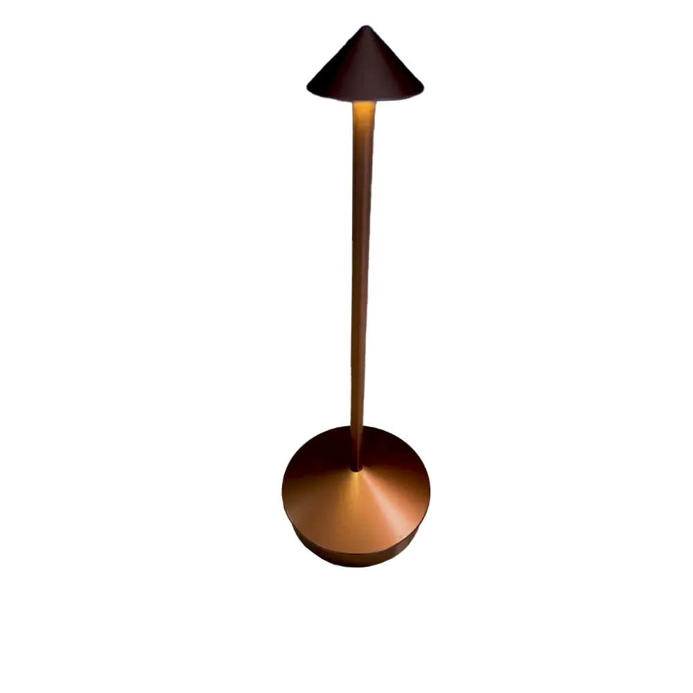 Omcan USA 48506 LED Table Lamp - 4-1/8" Dia x 11-4/5" H Brown Al, 3.7V 1200mA, 3000K/6000K, 13h, USB