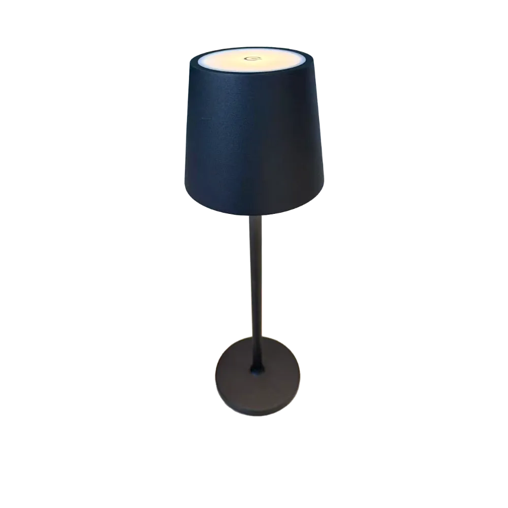 Omcan USA 48507 LED Table Lamp – 3-9/10" Dia. x 15"H, 5V Battery, 3000K/6000K, 15h Rechargeable, Black