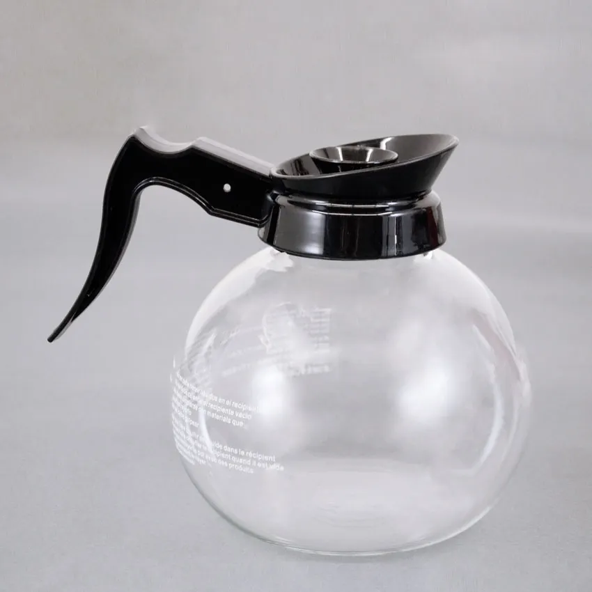 Omcan USA 69224 Coffee Decanter, 1.8 Liter (61 Oz) Glass Carafe With Black Handle