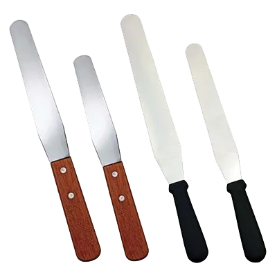 Omcan USA 80000 Bakery Spatula – 7‑9" Stainless Steel Blade, Black Plastic Handle, Kitchen Utensil