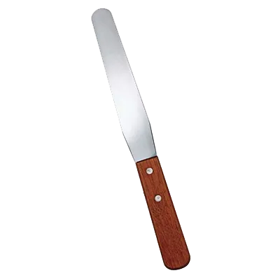Omcan USA 80002 Bakery Spatula - 7-15/16" Blade Length, 1-1/4" Width, Wood Handle, Brown