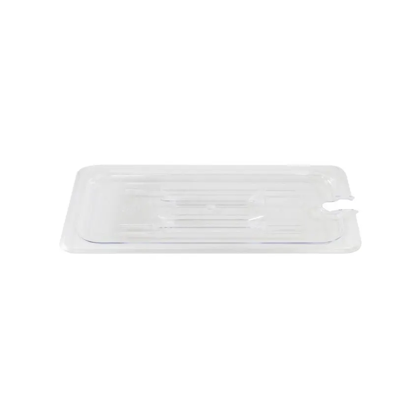 Omcan USA 80012 Pan Cover, 1/9 Size Clear Polycarbonate Lid, Spoon-Notched Slotted, 6-15/16" x 4-1/4"