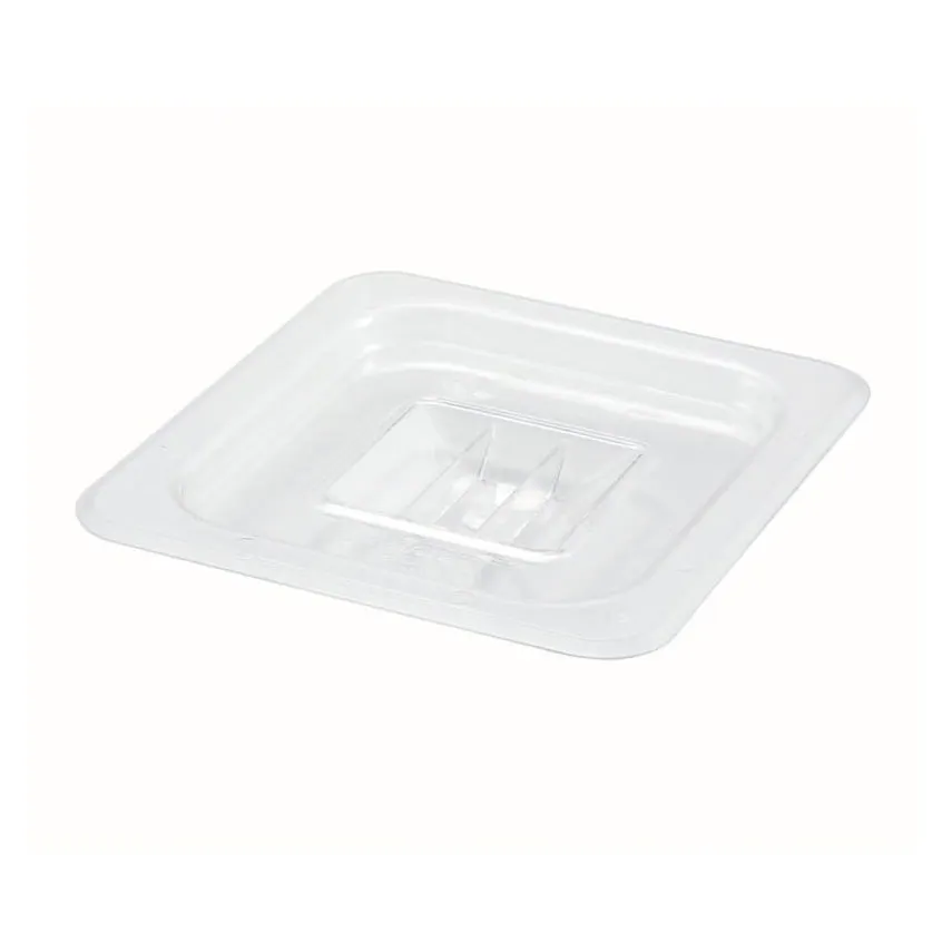 Omcan USA 80015 Pan Cover, 1/6 Size Flat Lid, Clear Polycarbonate, 6-15/16" x 6-3/8" NSF