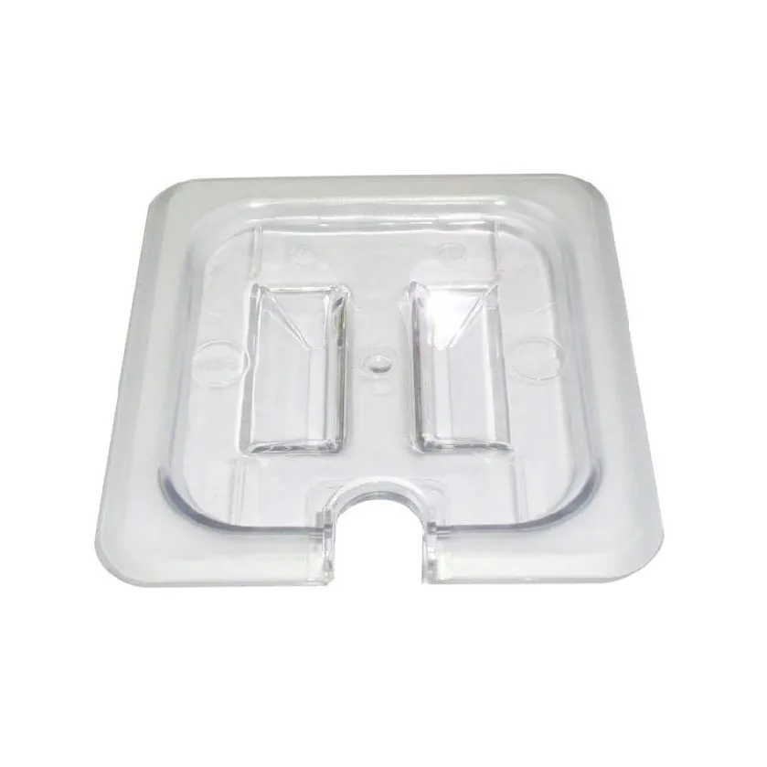 Omcan USA 80024 1/3 Size Clear Polycarbonate Lid, Handled Spoon-Notched Slotted, 12-4/5" x 6-15/96"