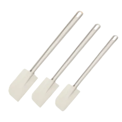 Omcan USA 80030 Commercial Spatula, 10" Flat Blade, White Plastic Handle, 9"-11" Overall Length