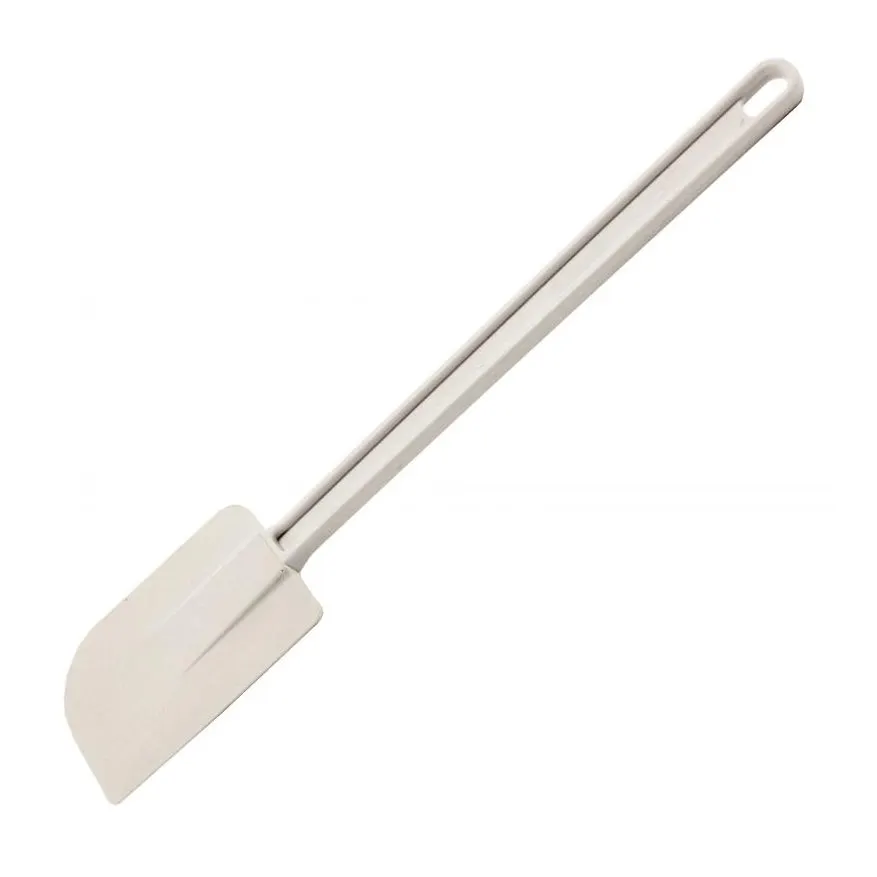 Omcan USA 80030 Commercial Spatula, 10" Flat Blade, White Plastic Handle, 9"-11" Overall Length
