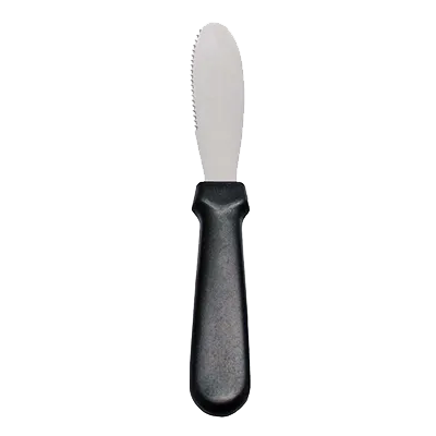 Omcan USA 80042 Sandwich Spreader 3-5/8" x 1-1/4" Serrated Stainless Blade, Black Plastic Handle