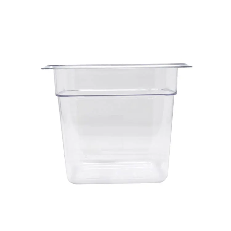 Omcan USA 80048 Food Pan - 1/6 Size, 6-15/96" x 6-3/8" x 5-7/8" Deep, Clear Polycarbonate NSF