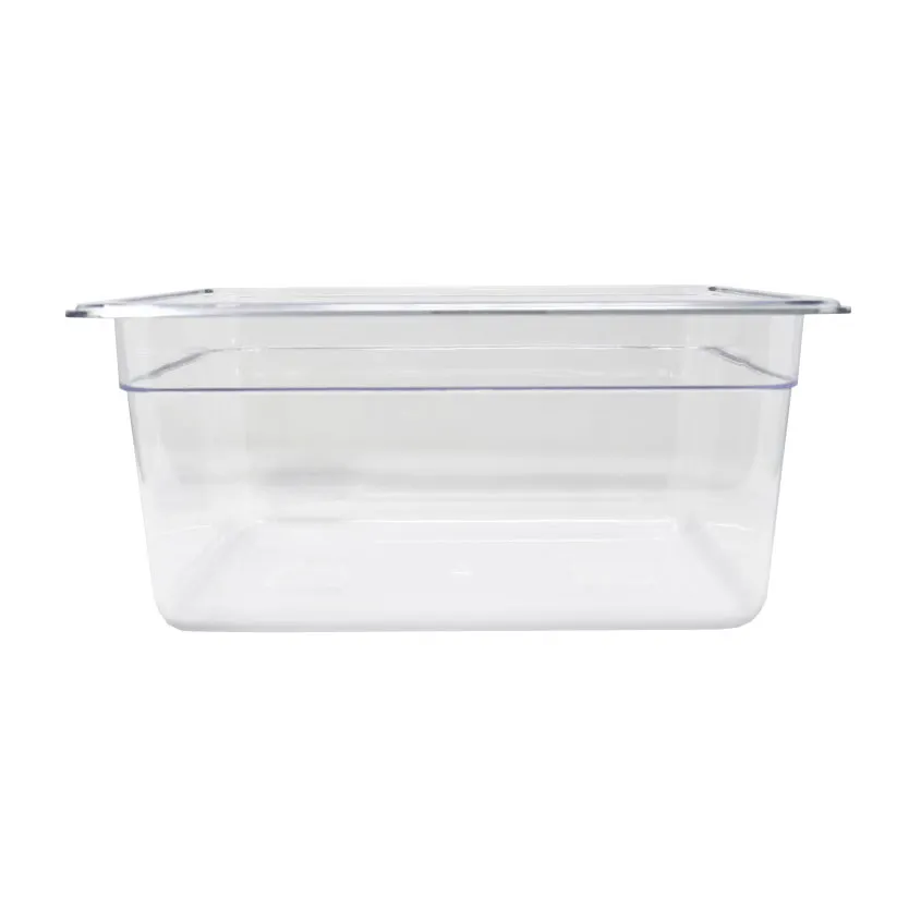Omcan USA 80064 Clear Polycarbonate Food Pan, 12-4/5" x 10-7/16" x 5-7/8", Half Size, 4-5" NSF