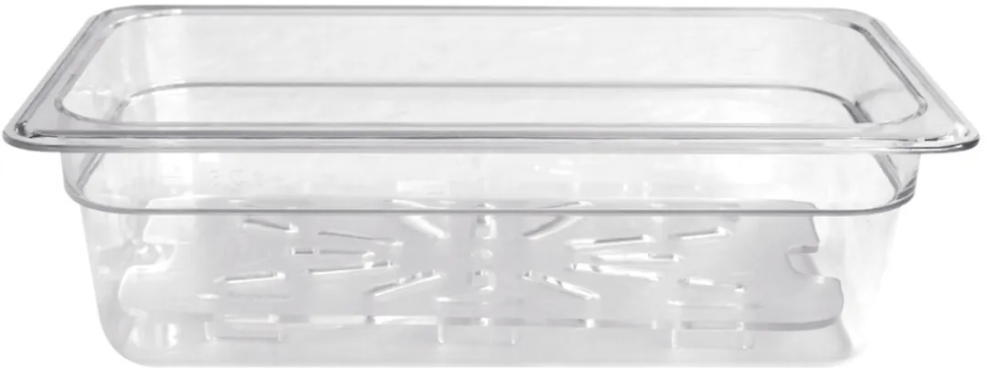 Omcan USA 80074 1/3 Size Clear Polycarbonate Food Pan, 12-4/5" x 6-15/96" x 3-15/96" Deep NSF