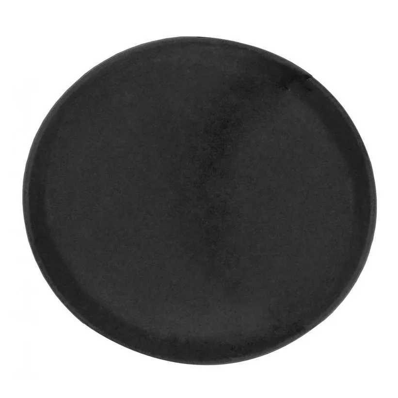 Omcan USA 80109 - 14" Round Non‑Slip ABS Plastic Serving Tray, Black Tray, Black Surface, NSF