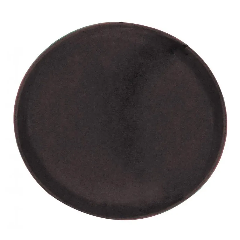 Omcan USA 80110 Round Non‑Slip Serving Tray, 14" Diameter, ABS Plastic, Brown Tray & Surface, NSF