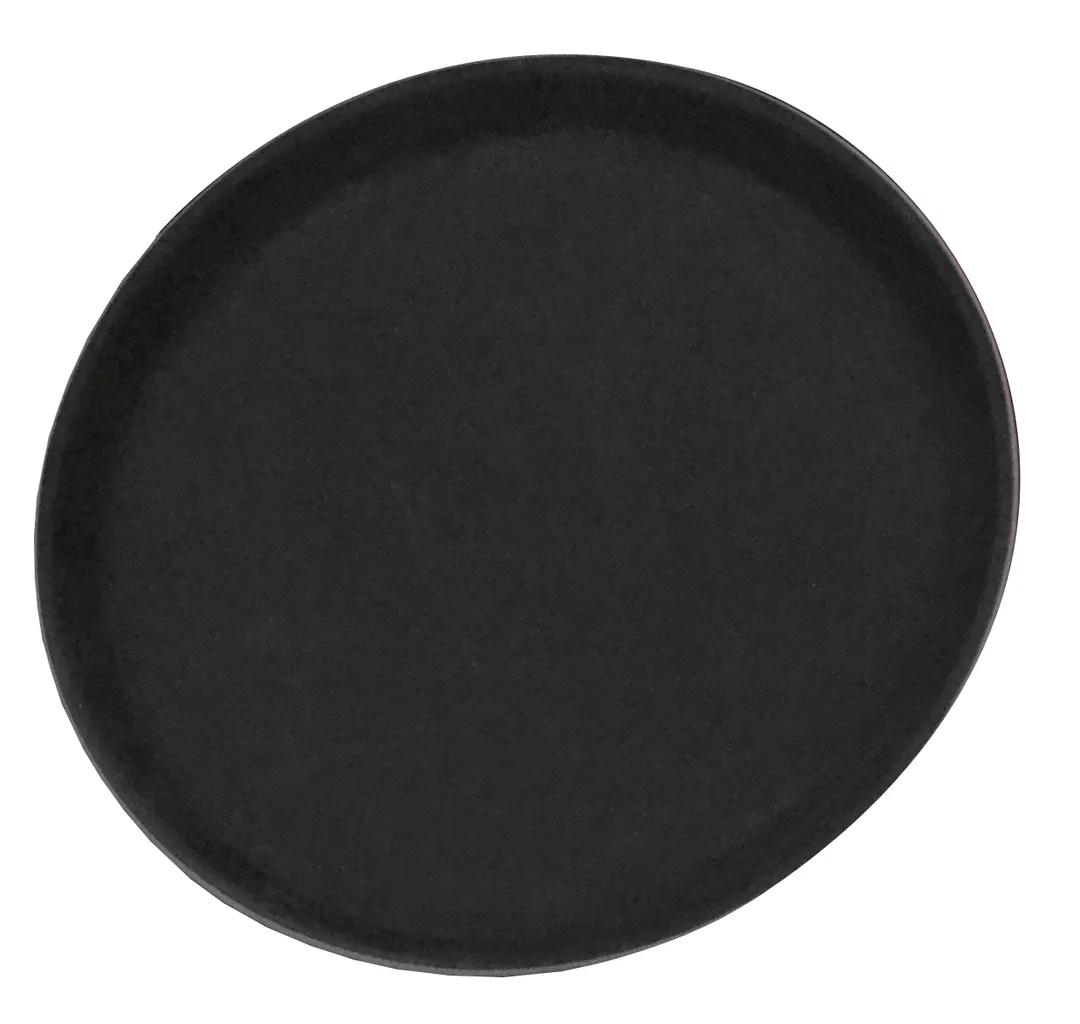 Omcan USA 80111 - 11" Round Non-Slip Serving Tray, ABS Plastic, Black, NSF-Approved