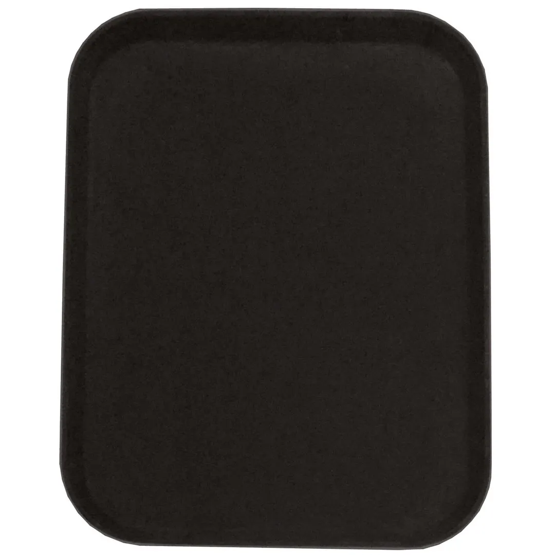 Omcan USA 80115 Rectangular Non‑Slip Serving Tray, 18" x 14", Black ABS Construction, NSF