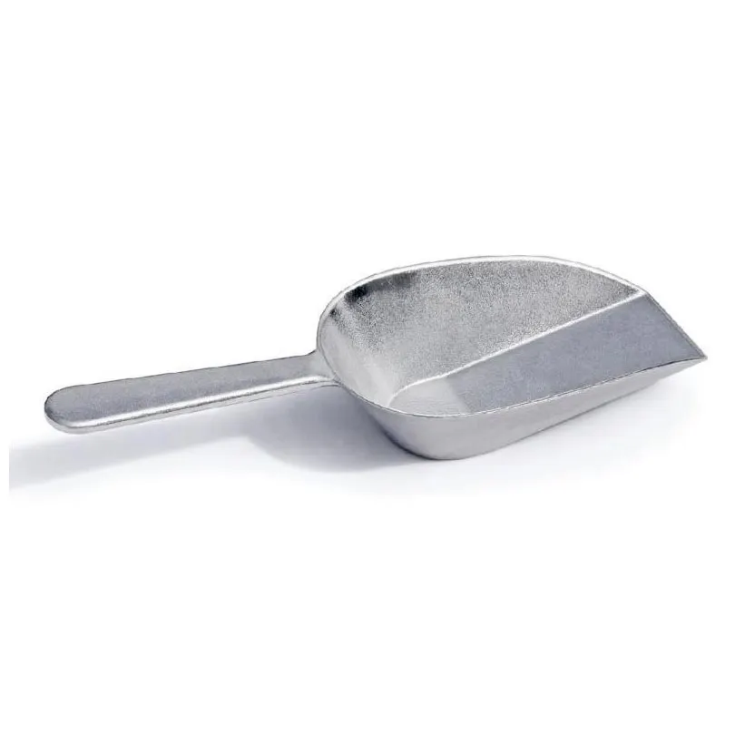 Omcan USA 80120 Utility Scoop - 24 Oz Flat-Bottom Aluminum Ice Shovel, Heavy-Duty Kitchen Hand Tool