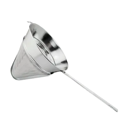 Omcan USA 80122 China Cap Bouillon Strainer, 10" Diameter, 40 Mesh, Flat Handle, Stainless Steel