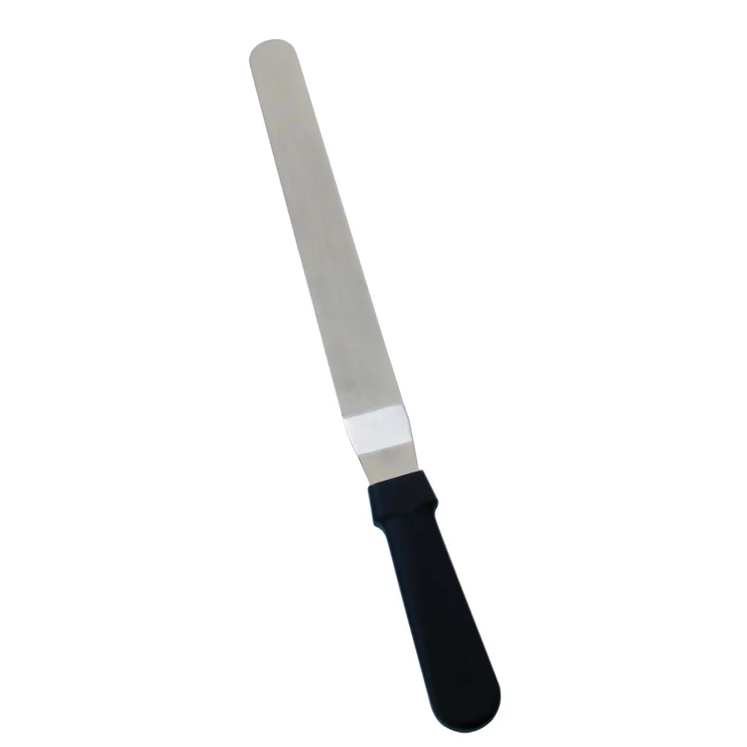 Omcan USA 80143 Offset Bakery Spatula, 8½" x 1½" Stainless Steel Blade, Black Plastic Handle