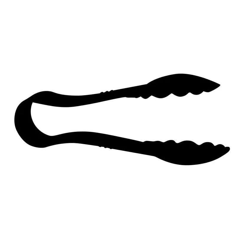 Omcan USA 80151 Plastic Serving Tongs, 6" Scallop Grip, Polycarbonate, Black, NSF