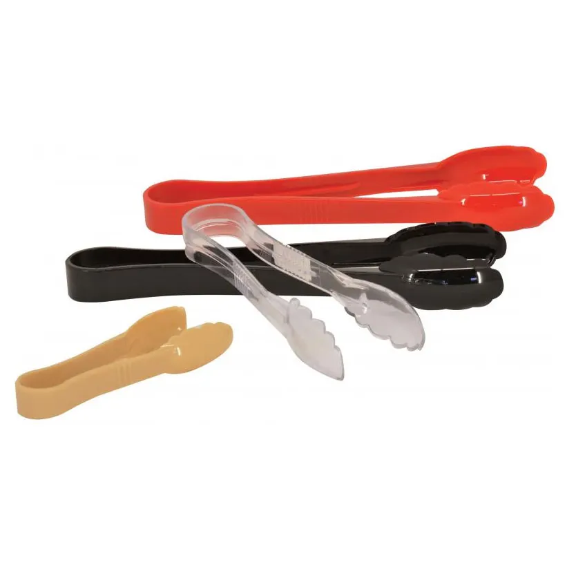 Omcan USA 80153 Serving Tongs, 9" Scallop Grip, Beige Polycarbonate, NSF, 7-9" Length